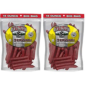 15-Oz Old Trapper Deli-Style Beef Sticks (Teriyaki) $9.49 w/ S&S + Free Shipping w/ Prime or on $35+