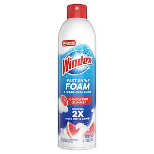 19-Oz Windex Fast Shine Foam Glass Cleaner Spray (Grapefruit) $2.97 + Free Shipping w/ Prime or on orders over $35