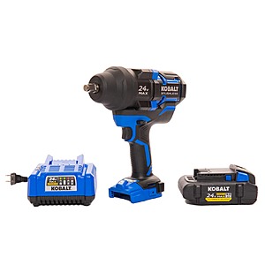Kobalt XTR 24-Volt Variable Speed Brushless 1/2" Drive Cordless Impact Wrench w/ Battery & Charger $149 + Free Shipping