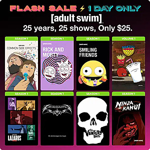 Fanflix: Flash Sale - Adult Swim 25th Anniversary - 25 Shows for $25