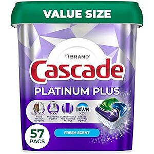 [SnS, AC] $51.61* | 3 × 57-Count Cascade Platinum Plus Dishwasher Pods ($17.20 each) at Amazon
