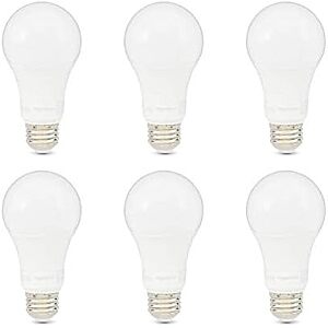 [SnS] $7.69 | 6-Count Amazon Basics A19 LED Light Bulbs, 100W Equivalent, 15W, E26 Standard Base, Daylight White 5000K, Non-Dimmable at Amazon