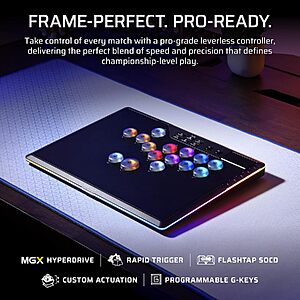 Corsair NOVABLADE PRO Wireless Hall Effect Leverless Controller – 15-Main Key Layout, 1000Hz Polling, 2.4GHz Wireless, SOCD, PS5, PS4 $179.99