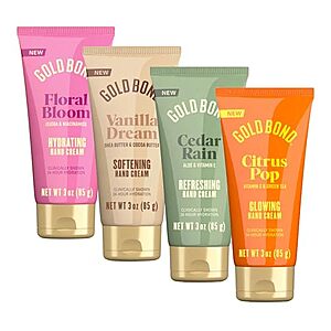 [SnS, AC] $8.89* | 4-Pack 3-Oz Gold Bond Scented Hand Cream (Assorted Scents) at Amazon