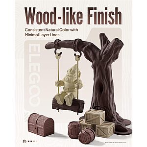 Found this ELEGOO wood-filled PLA filament for $14.99