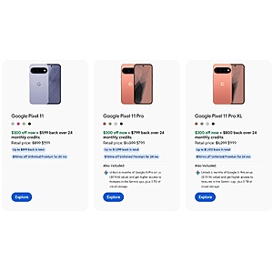 New Google Fi Customers: Pixel 11 Series from $599 Upfront + Get Up To $800 Back via 24-Mo Bill Credits
