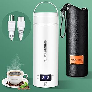 450ml QRAGJBM 120V Portable Electric Travel Kettle w/ 4 Pre-Set Temperature Control (White) $16.43 + Free Shipping w/ Prime or on $35+