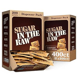 [SnS] $8.35 | 2-Pack 200-Count IN THE RAW Turbinado Cane Sugar Packets at Amazon