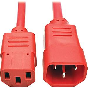 Amazon: Tripp Lite 18 AWG C14 to C13 Power Extension Cord (Red, 3 ft) $5.99 (Reg $10.45, ~43% Off) + FS w/ Prime