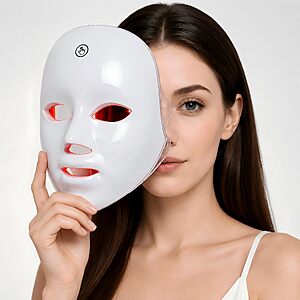 Rechargeable Led Red Light Therapy Mask for Face, 7-1 Colors $19.99