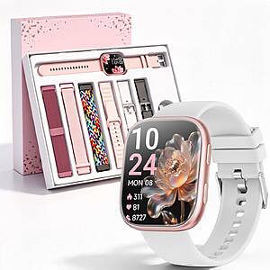 Walmart+: Mingdaln Smartwatch Gift Set with 7 Bands, Pink $17.99 + Free Shipping