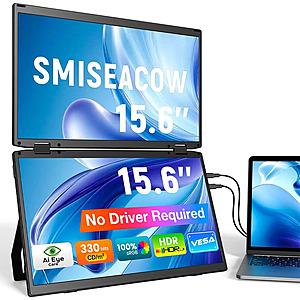 15.6" 1080P IPS Laptop Screen Extender, Travel Thin Triple Portable Monitor $159.99