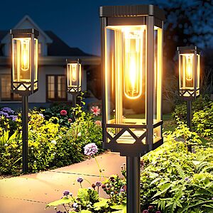 (8 Pack) KOOPER Solar Taller Solar Pathway Lights Outdoor, IP65 (Warm White) $29.99