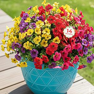 Amazon – Auihiay 14-Bundle Artificial Outdoor Flowers - $4.99 w/ Code