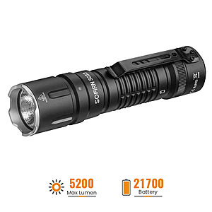 Sofirn SC33 EDC Rechargeable Flashlight, 5200 Lumens, free S&H; $21.34