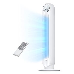 DREO Tower Fan for Bedroom, 28ft/s Velocity, Ultra Quiet Fan, 8 Speeds White $59.99