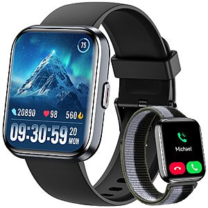 Smart Fitness Tracking Watch with calling and Alexa, $21.93 w/ coupon and code