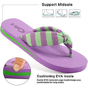 $8 FS Walmart+ by Ecetana Flip Flops for Women Yoga Mat Thong Sandals Comfortable Clip Toe Slippers