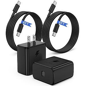 Amazon - Cionum 2-Pack 60W USB-C Chargers w/ 6' Cables - $13.49 w/ Code