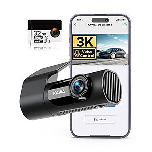 Amazon - KAWA 3K Front Dash Cam - $34.99 w/ Code