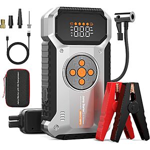 ZKpilse 4000A Portable Car Jump Starter w/ 150 PSI Air Compressor & Flashlight $29.69 + Free Shipping w/ Prime or on $35+