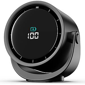 6" Yoshenmo Rechargeable 5-Speed Desk Fan w/ LED Display & 360° Tilt (Ink Black) $9.99 + Free Shipping w/ Prime or on $35+