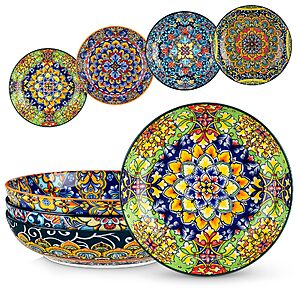 [Prime] 4-Pc 42-Oz vancasso Bohemian Large Ceramic Pasta Bowls $25.79 + Free Shipping