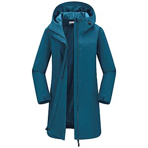 [Lightnigh Deal]33,000ft Women's Waterproof Rain Jackets Long Rain Coats with Hood $55.99