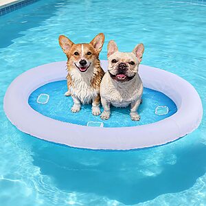 54"x36" Mewtogo Inflatable Oxford Dog Pool Float (White Rim) $12.49 & More + Free Shipping w/ Prime or on $35+