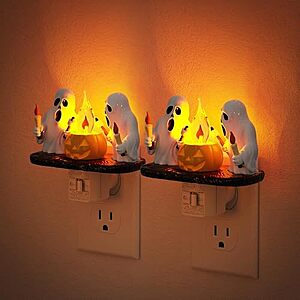 2-Pack JandCase Halloween Amber LED Plug-In Night Light w/ Flickering Flame $17.99 + Free Shipping w/ Prime or on $35+