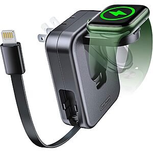 AFLYDOG 2-in-1 Apple Watch & iPhone Wall Charger w/ Built-In Retractable Lightning Cable $8.99 + Free Shipping