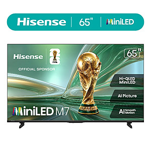 Hisense 65" M7 Mini-LED QLED 4K UHD Google Smart TV (65M7SG, 2026 Model) - $374 @ Walmart