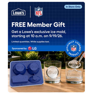 My Lowe's Members - Free LG NFL Ice Mold starting at 10 AM on 9/19 In-Store Only