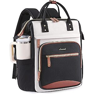 20L Lovevook Women's Backpack w/ 15.6" Laptop Compartment (Beige and Black) $13.99 + Free Shipping w/ Prime or on $35+