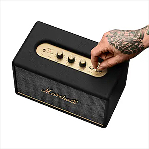 Marshall - Acton III Bluetooth Home Speaker with Bass / Treble / Volume Controls and 3.5 mm Auxiliary Input - Black - Open Box - Excellent