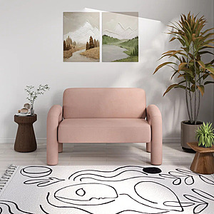 2-Seat Iryanna Velvet Upholstered Loveseat (Pink) $127.99 + Free Shipping