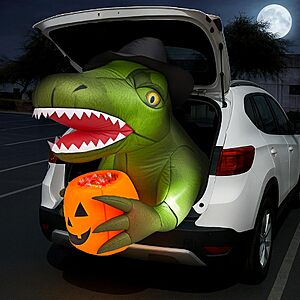 3.44' Minetom Trunk or Treat Halloween Inflatable Dinosaur w/ Pumpkin $15.49 + Free Shipping w/ Prime or on $35+