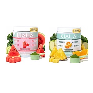 Kiala Nutrition Super Greens with Spirulina and Chlorella 30 Servings (Tropical Splash or Watermelon Slush) $15 + Free Shipping