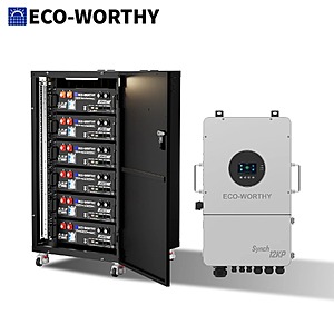 ECO-WORTHY 12KW Hybrid Inverter + 6 Pack 48V 100AH Lithium Battery System $6849.99 + Free Shipping