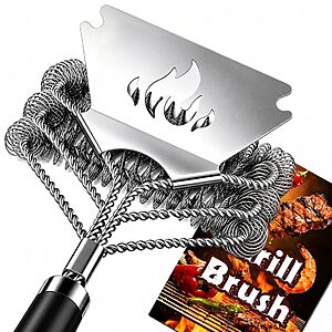 18" TNTOR stainless steel spiral Bristle Free BBQ Grill Brush w/ Scraper $7.64 + Free Shipping w/ Prime or on $35+