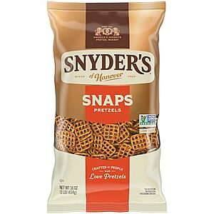 [AC] $4.43 | 2 × 16-Oz Snyder's of Hanover Snaps Pretzels ($2.21 each) at Amazon