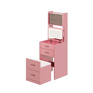 58" IDEALHOUSE 3-in-1 LED Vanity Desk w/ 2 AC Outlets & Drawers $63.49 + Free Shipping