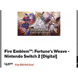 Fire Emblem™: Fortune's Weave - Nintendo Switch 2 [Digital] + $25 Gift Card