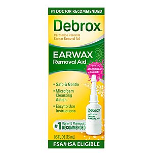 $3.98 S&S 40% off Q Debrox Earwax Removal Aid, 0.5 oz Earwax Removal Drops