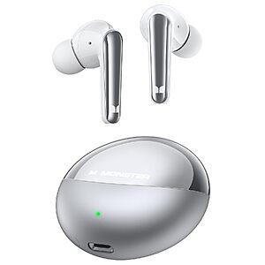 Monster N-Lite 203 AirLinks Wireless Earbuds w/ Bluetooth 5.3 & 30H Playback (Silver) $19.99 + Free Shipping w/ Prime or on $35+