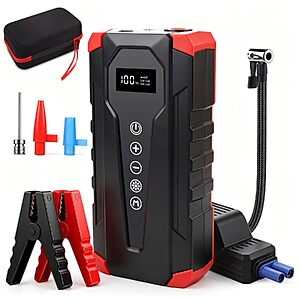Portable Tire Inflator Air Compressor w/ LED Light $10.99 + Free Shipping w/ Prime or on $35+