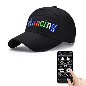 Bluetooth App-Controlled LED Display Baseball Cap $13.49 + Free Shipping w/ Prime or on $35+