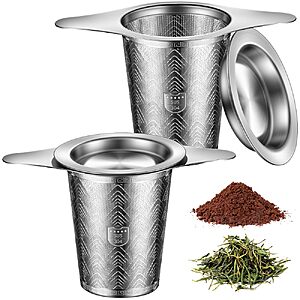 2-Pack Extra-Fine Mesh Stainless Steel Loose Leaf Tea Infuser w/ Lid $4.99 + Free Shipping w/ Prime or on $35+