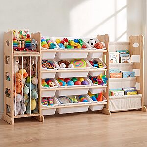 60.7" JUOIFIP Toy Storage Organizer w/ Bookshelf & Stuffed Animal Storage $74.99 + Free Shipping