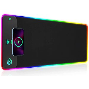 GIM Wireless Charging RGB Gaming Mouse Pad 15W, LED Mouse Mat 800x300x4MM, 10 Light Modes $18.49